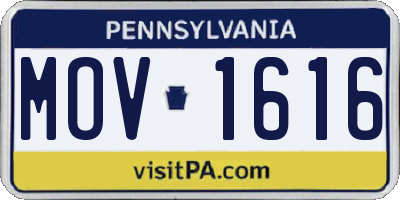 PA license plate MOV1616