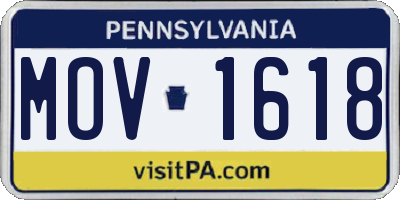 PA license plate MOV1618