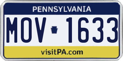 PA license plate MOV1633
