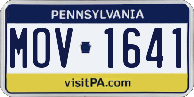 PA license plate MOV1641