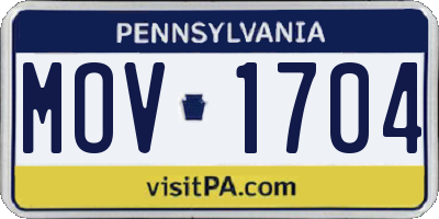 PA license plate MOV1704