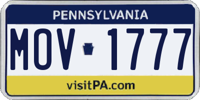 PA license plate MOV1777