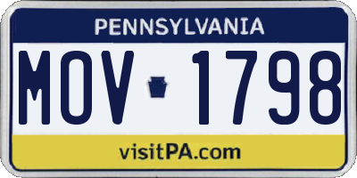 PA license plate MOV1798