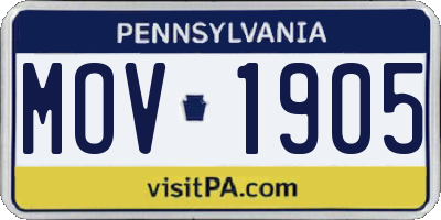 PA license plate MOV1905