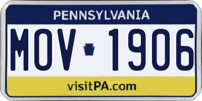 PA license plate MOV1906
