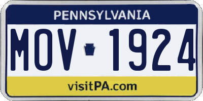 PA license plate MOV1924