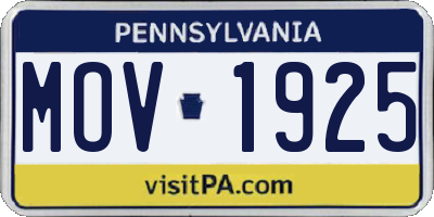 PA license plate MOV1925