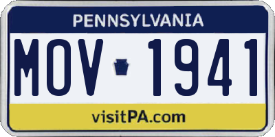 PA license plate MOV1941