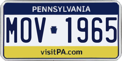 PA license plate MOV1965