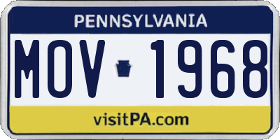 PA license plate MOV1968
