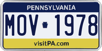 PA license plate MOV1978