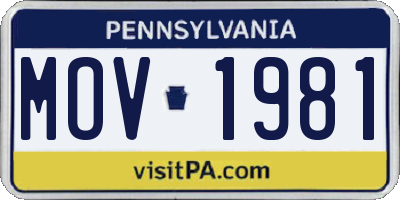 PA license plate MOV1981
