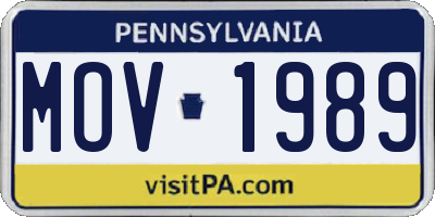 PA license plate MOV1989