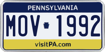 PA license plate MOV1992