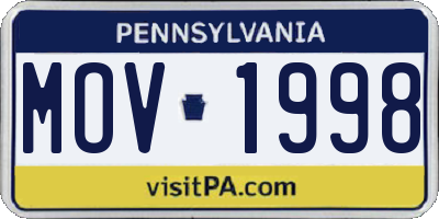 PA license plate MOV1998