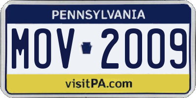 PA license plate MOV2009