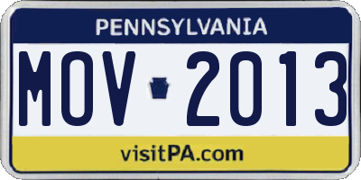 PA license plate MOV2013