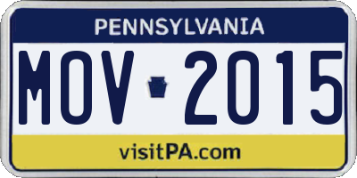 PA license plate MOV2015