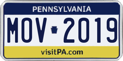 PA license plate MOV2019