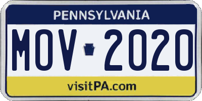 PA license plate MOV2020