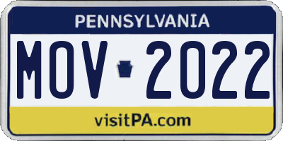 PA license plate MOV2022