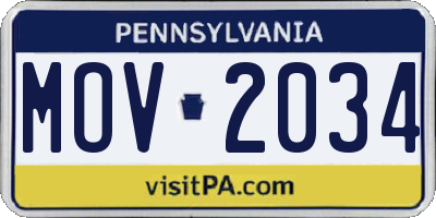 PA license plate MOV2034