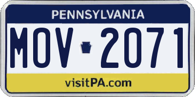 PA license plate MOV2071