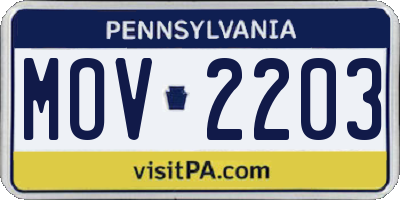 PA license plate MOV2203