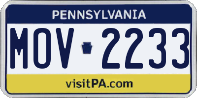 PA license plate MOV2233