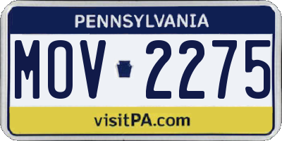 PA license plate MOV2275
