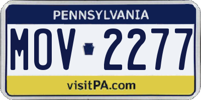 PA license plate MOV2277
