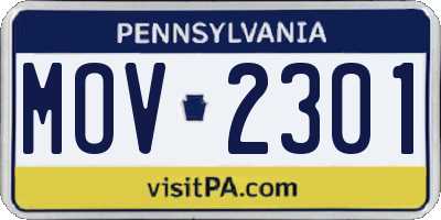 PA license plate MOV2301