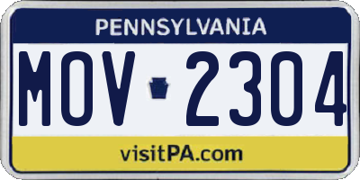 PA license plate MOV2304