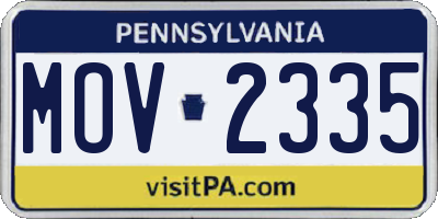 PA license plate MOV2335