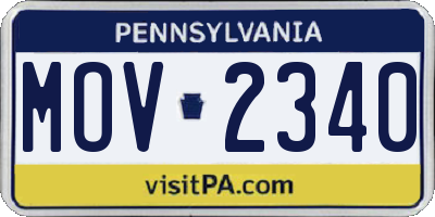 PA license plate MOV2340
