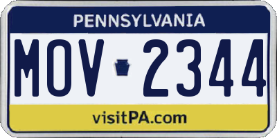 PA license plate MOV2344