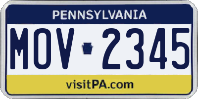 PA license plate MOV2345