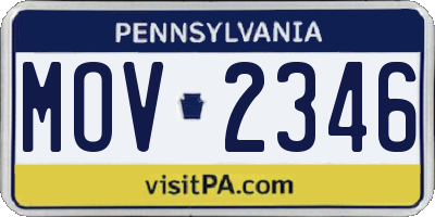 PA license plate MOV2346