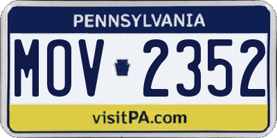 PA license plate MOV2352
