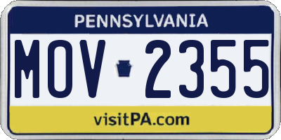 PA license plate MOV2355