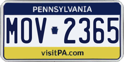 PA license plate MOV2365