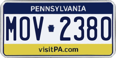 PA license plate MOV2380