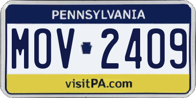 PA license plate MOV2409