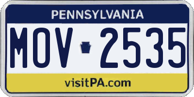PA license plate MOV2535