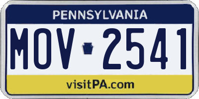 PA license plate MOV2541