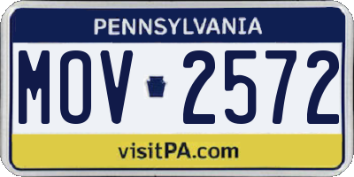 PA license plate MOV2572
