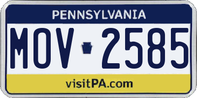 PA license plate MOV2585