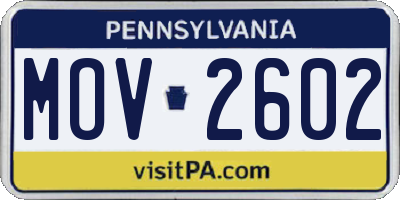 PA license plate MOV2602