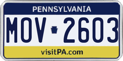 PA license plate MOV2603