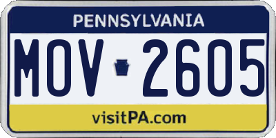 PA license plate MOV2605